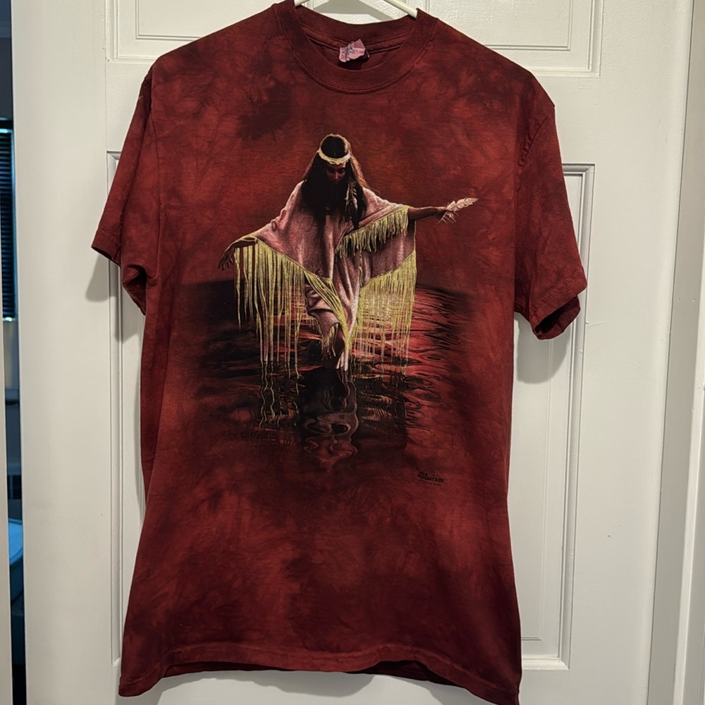 Amazing 2007 The Mountain Native Painting by Lee Bogle T-shirt Size Medium